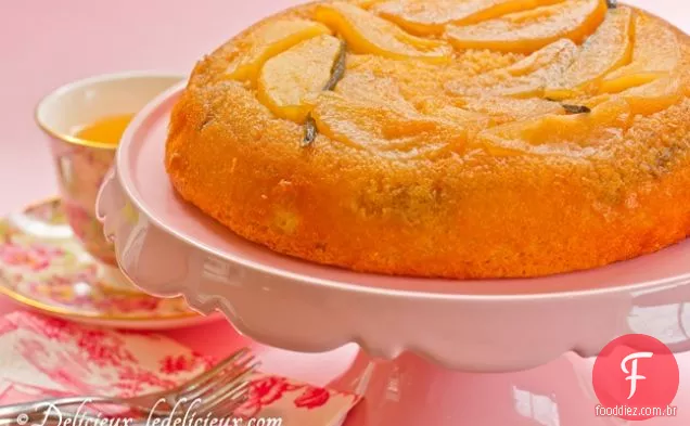 Bolo De Pêra E Baunilha De Cabeça Para Baixo