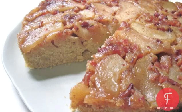 Maçã E Bacon Cristalizado De Cabeça Para Baixo Bolo