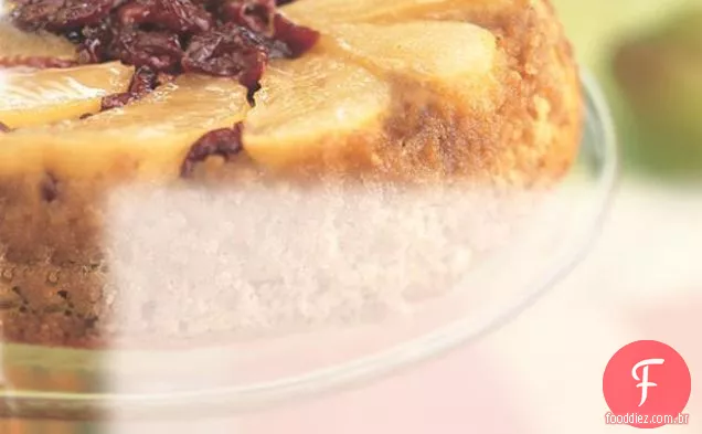 Pêra Cranberry De Cabeça Para Baixo Bolo