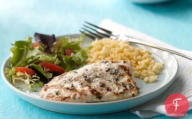 Tilápia grelhada com chimichurri Mayo