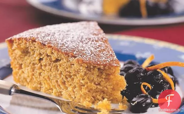 Azeite-Bolo De Fubá Com Molho De Mirtilo E Vinho Tinto