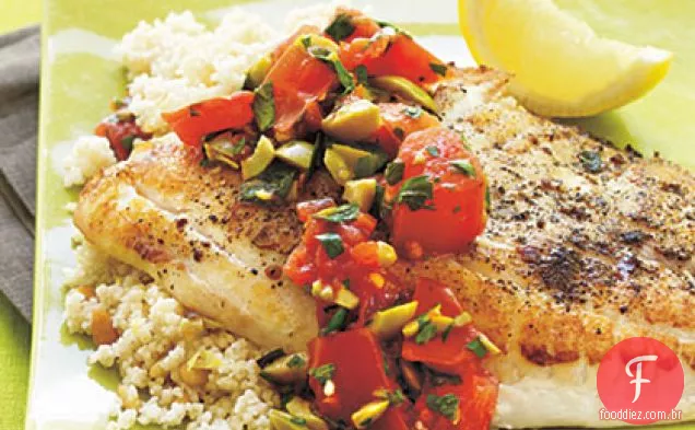Tilápia com Salsa De Azeitona quente
