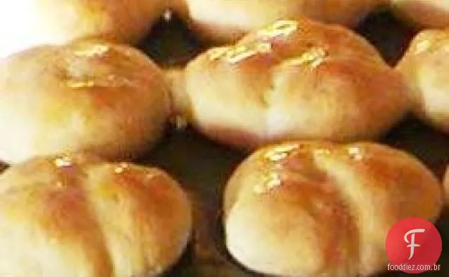 Rolos de fermento da mãe