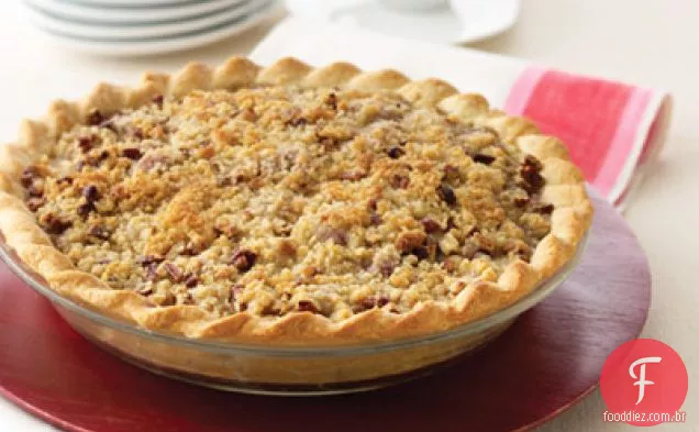 Torta De Streusel De Pêra E Framboesa