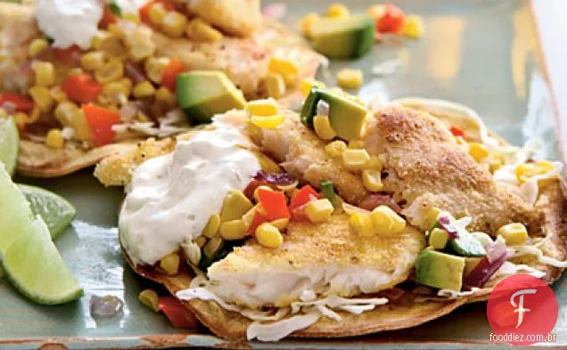 Tilápia Tostadas com sabor de milho assado