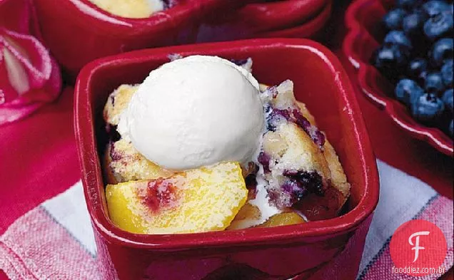 Sapateiro Nectarina Com Crosta De Muffin De Mirtilo