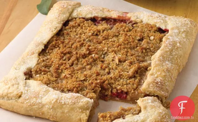 Quadrados Rústicos Da Torta Da Framboesa Da Maçã