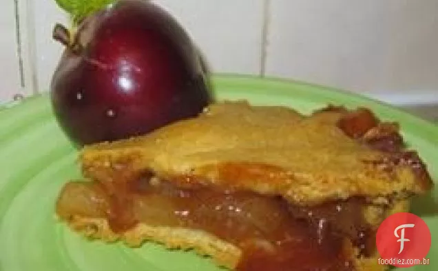 Torta de maçã com vidro laranja