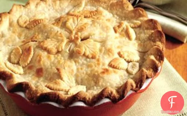 Torta De Maçã Fresca Com Prato Fundo