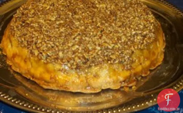 Torta de maçã Pecan de cabeça para baixo
