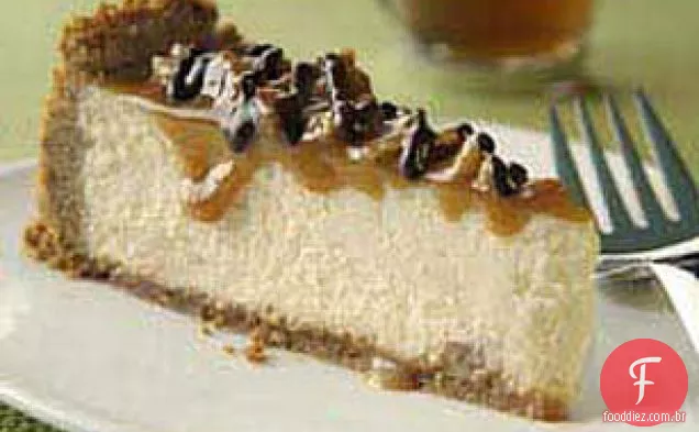 Torta De Queijo Pecan Com Cobertura De Caramelo