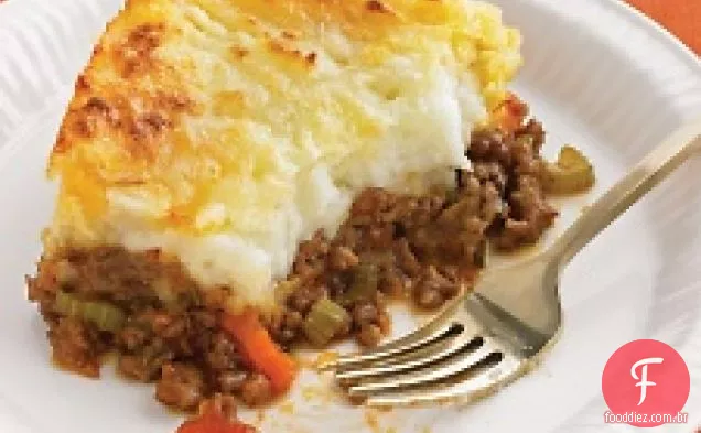 Torta de pastor com topo de Cheddar