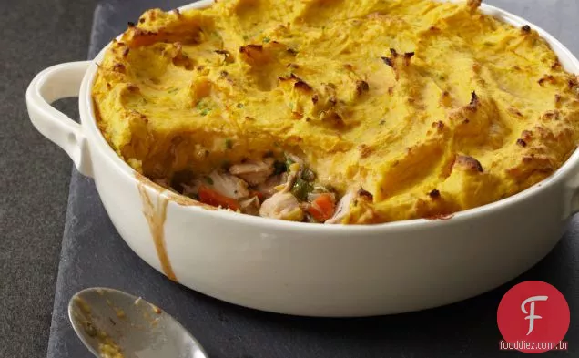 Torta de pastor de peru com cobertura de duas batatas