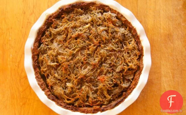 Torta De Panela De Vegetais Torrados Com Crosta De Batata
