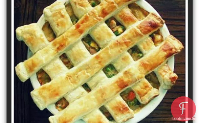 Mini torta fácil do potenciômetro da galinha com massa folhada