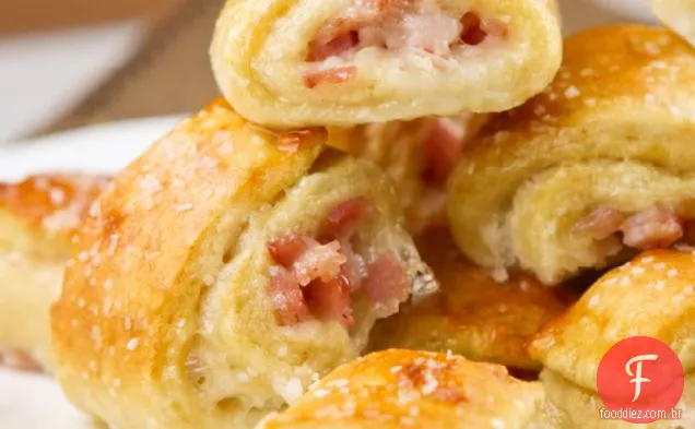 Mordidas De Pretzel De Presunto E Queijo