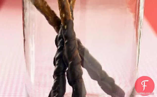 Pretzels mergulhados em Chocolate