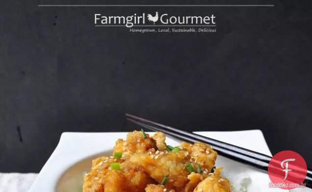 Frango Laranja frito no forno