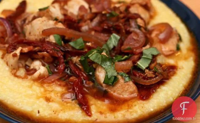 Jantar esta noite: frango com Pancetta e tomates secos ao sol