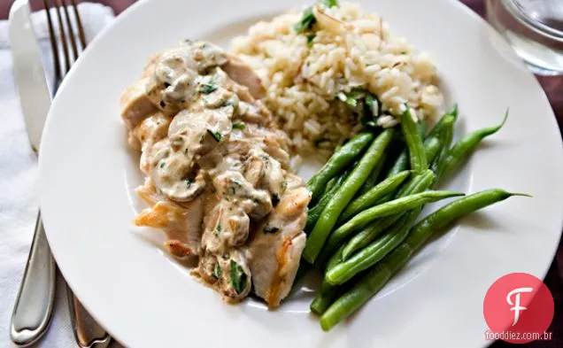 Frango com molho de cogumelos Boursin
