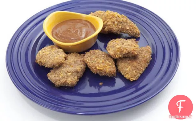 Dedos crocantes de frango assados no forno