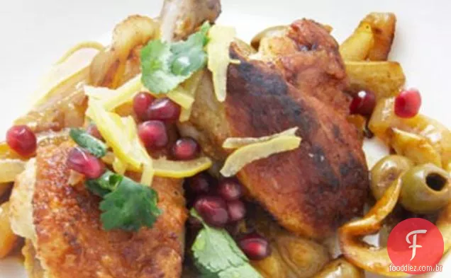 Frango Com Cebola, Limão E Açafrão