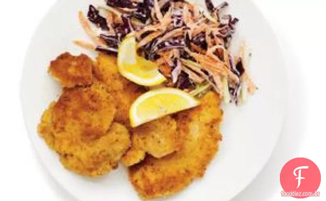 Frango Crocante Com Salada De Repolho