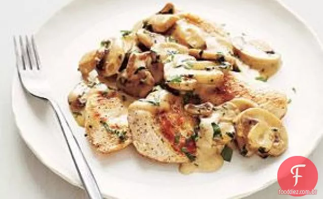 Frango Com Cogumelos Cremosos