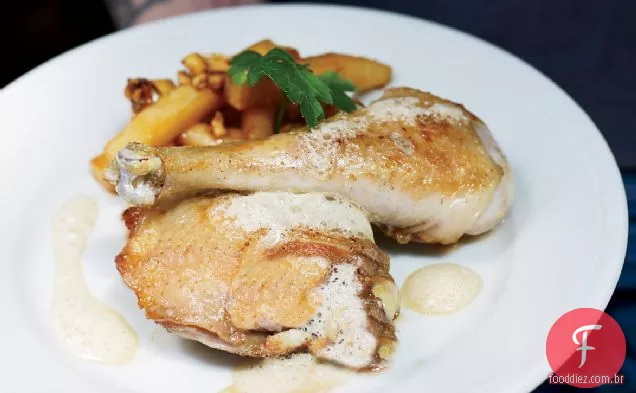 Frango com vinho branco e Crème Fraîche