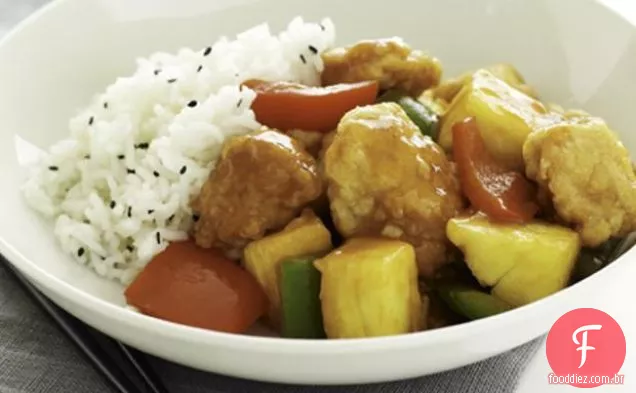 Frango Agridoce Com Arroz De Gergelim