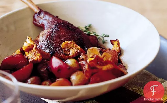 Tomilho - Pernas de Pato assadas com Chanterelles e batatas