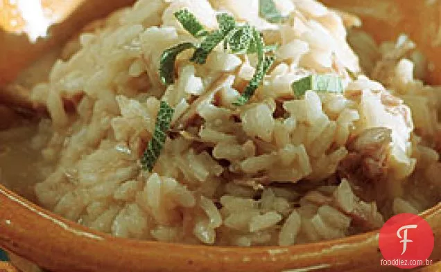 Risoto Confit De Pato Com Manteiga E Sálvia