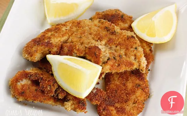 Costeletas de peru com pão parmesão-crosta de migalhas