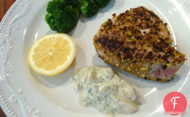 Bifes de Atum com crosta de pistache