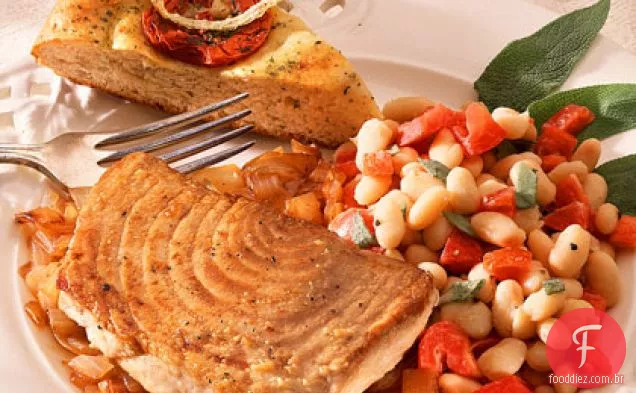 Atum fresco com cebola picante