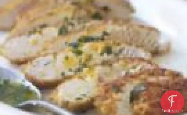 Costeletas de Peru assadas em panela com Gremolata Laranja