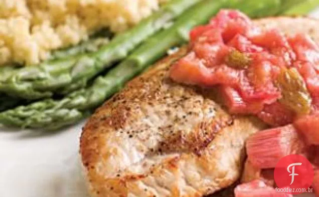 Costeletas De Peru Com Chutney De Ruibarbo