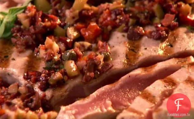 Atum grelhado com Tapenade de azeitona