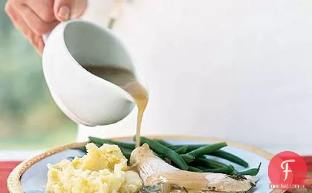Parmesão-peru assado com molho de sálvia