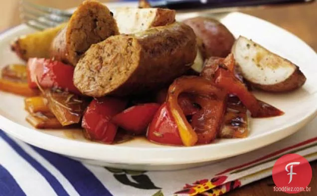 Salsicha de Peru italiana com três pimentas