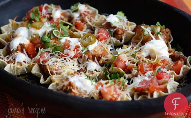 Skinny Carregado Nachos Com Peru, Feijão E Queijo
