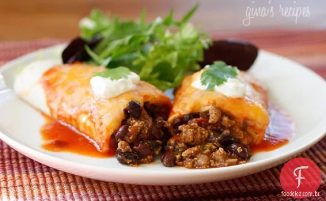 Peru E Feijão Preto Enchiladas