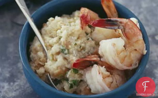 Camarões com A'orda (mingau de pão salgado)