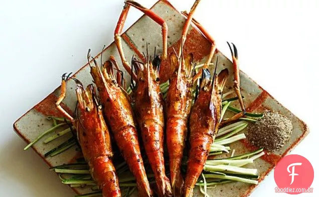 Camarões Grelhados Com Sal De Pimenta Sichuan