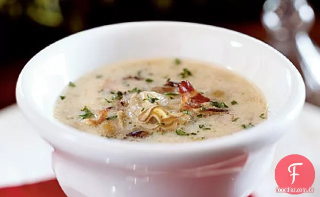Ostra e arroz selvagem Bisque