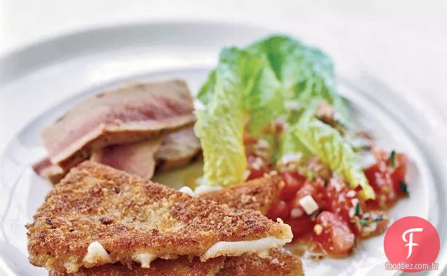 Atum grelhado com Manchego frito