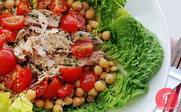 Atum, tomate cereja e Grão De Bico