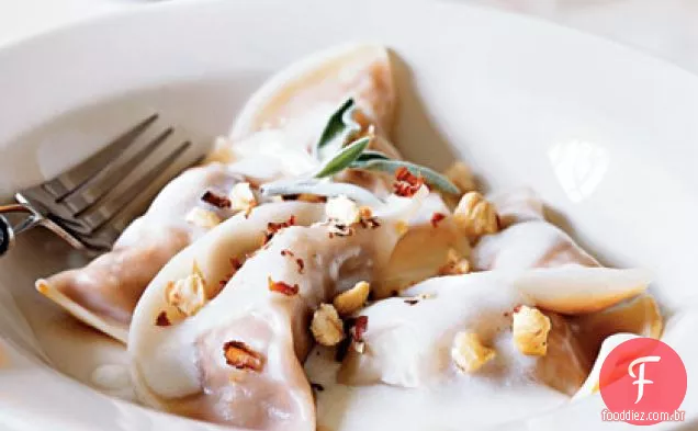 Ravioli de abóbora com molho Gorgonzola