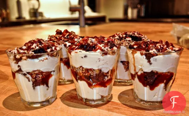 Brownie-açúcar mascavo Parfait