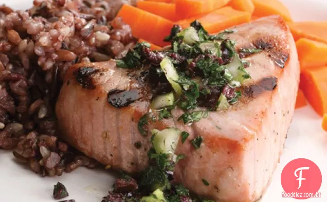 Atum Grelhado Com Receita De Sabor De Azeitona